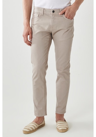 AC&Co / Altınyıldız Classics Altinyildiz Classics Erkek Taş 360 Derece Her Yöne Esneyen Slim Fit Dar Kesim Pamuklu Rahat Pantolon 4A1400000101TAS58 Taş