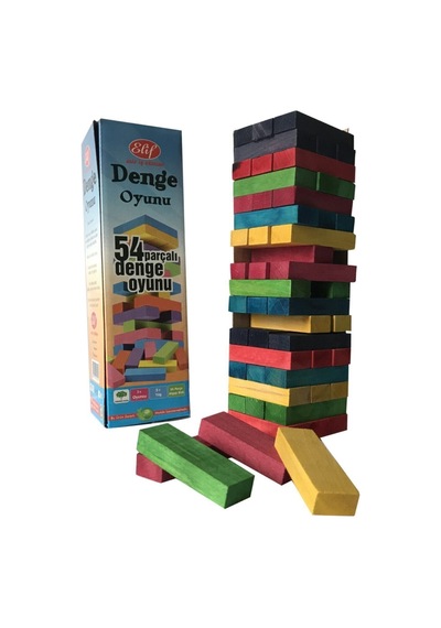 Jenga Denge Oyunu Renkli 54 Parça