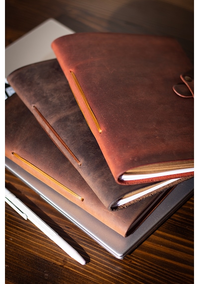 Kişiye İsme Özel Hakiki Deri A5 Defter / Ajanda