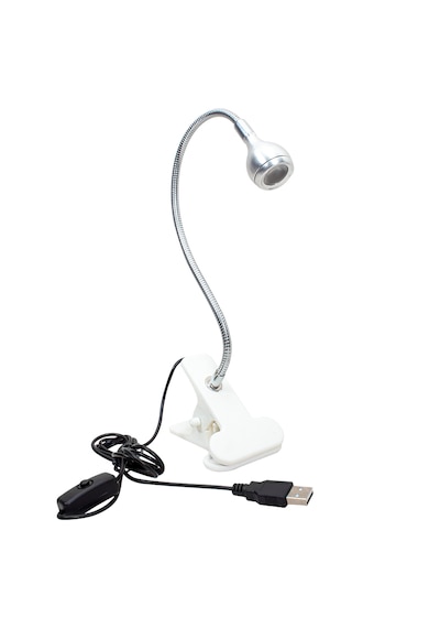 Beyaz Cob Ledli Masa Lambası Kıskaçlı Akrobatik Usb Masa Lambası - Çalışma Lambası - 360 Esnek Gövde Beyaz Işık