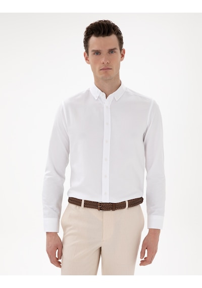 Pierre Cardin Erkek Beyaz Gömlek Desenli 50304764-vr013 Beyaz