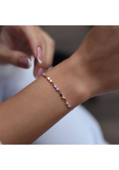 Yıldız Bileklik N11.680 Pembe Altın