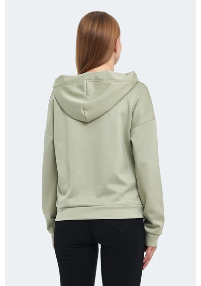 Slazenger Kenzıe I Kadın Kapüşonlu Açık Yeşil Sweatshirt Açık Yeşil