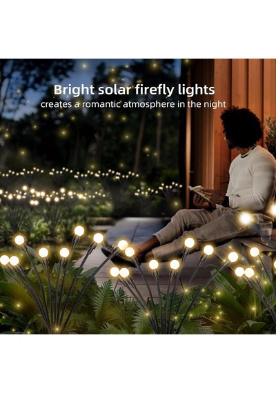 Solar Bahçe Işıkları Su Geçirmez, Salınımlı Solar Bahçe Ateşböceği Dekoratif Avlu, Yol Çit İçin Ateşböceği Bahçe Işıkları Dış Mekan 2
