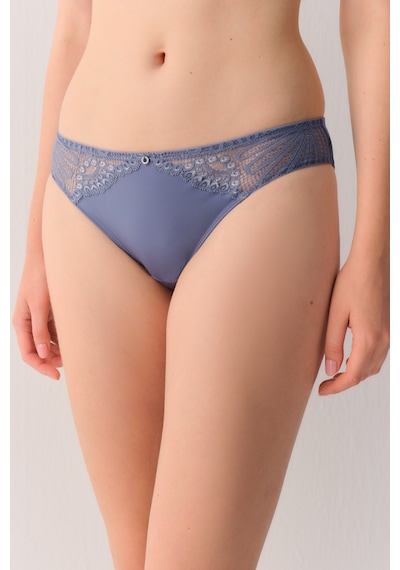 Suwen Geo Flower Dantelli Slip Külot Sw4013015 Mavi