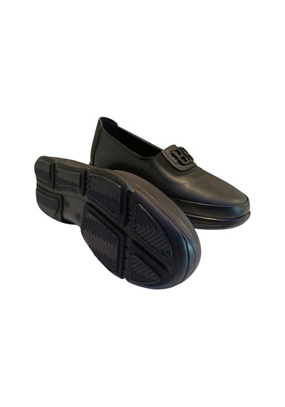 Voog 813 Kadın Hakiki Deri Comfort Casual Ayakkabı Siyah Nubuk Siyah