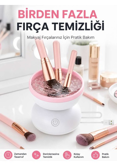 Elektrikli Makyaj Fırçası Temizleyici Usb İle Çalışan Otomatik Fırça Yıkama Makinesi Yeni Nesil 84347885