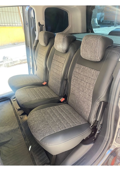 Citroen Berlingo 2019-2023 Arası Arka1+1+1 -keten Deri Karışımı