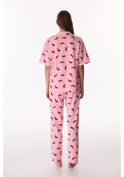 Penti Pembe Just Chill Gömlek Pantolon Pijama Takımı Pembe