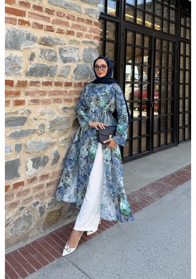 Riella Butik Aura İkili Tesettür Takım Mavi
