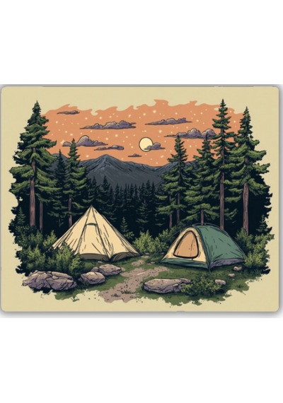 Doğa Ve Kamp Baskılı Mouse Pad 22x18 Cm