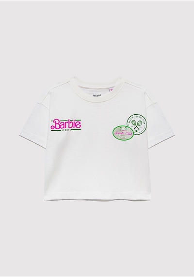 Mavi Baskılı Kırık Beyaz Kız Çocuk T-shirt M7610313-70057 Kırık Beyaz