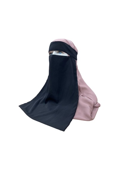 Melodi Scarf Kadın Tesettür Tek Katlı Peçe Siyah