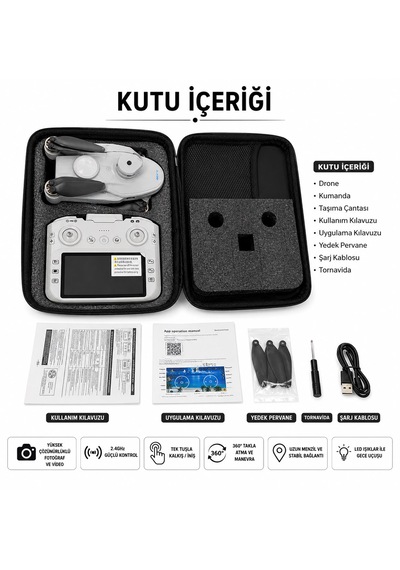 L38 Skylıne Drone Uçak Dron 2.4ghz 3 Lens 360 Dere Engel Algılama Tek Tuş İniş Kalkış 50x Zoom Optik Akış Konum Hover Elektrikli Kamera Beni Takip Et Modu Wıfı Fpv Canlı Yayın Fırçasız Motor