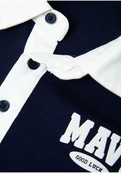 Mavi Logo Baskılı Polo Lacivert Erkek Çocuk Sweatshirt 6s10185-84371