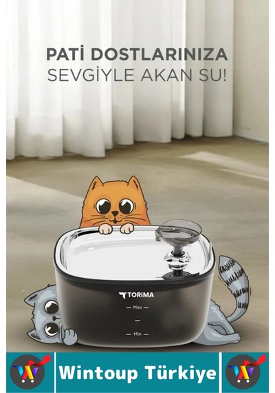 Premium Evcil Hayvan Kedi Köpek Ultra Sessiz Temiz Su Pınarı Otomatik Filtreli Su Çeşmesi 2.5 Litre