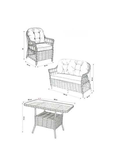 Dora Garden Home Inci 2+1+1 Rattan Bahçe Takımı Masalı Kahverengi Siyahçizgili Dora Garden Home Inci 2+1+1 Rattan Bahçe Takımı Masalı Kahverengi Siyahçizgili