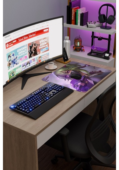 Kuki Shinobu Genshin Impact Anime Oyuncu V2 - 48x40 Xl Gaming Mouse Pad Fare Altlığı
