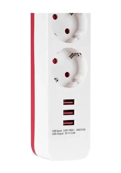 Hubrendy Sh S-link Spg403u 1.5 Metre 4lü Anahtarlı Akım Korumalı Usb Girişli 0