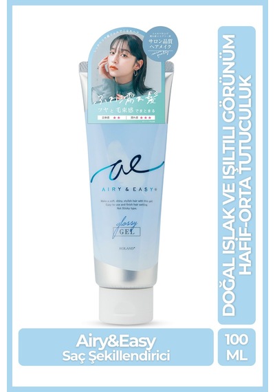 Cosmetex Roland Airy & Easy Glossy Hair Gel Parlak Ve Güçlü Saç Şekillendirici 100 ML