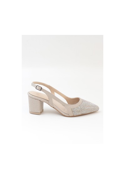 Nesilshoes Nesil Shoes Özma 7025 Altın Taşlı Kadın Sandalet