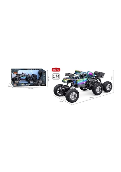 Kameralı 1:12 Telefon Kontrollü Off Road Araba Şarjlı, Duman Efektli, 6 Kanal Rc Araç