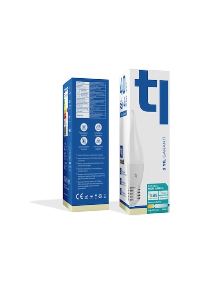 Redeem C37A E27 Mum Ampul, Titreşimsiz, Göz Konforu, 525 Lümen, Doğal Beyaz, 4000 Kelvin