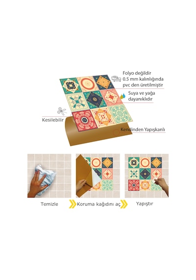 Tink KENDİNDEN YAPIŞKANLI TOKYO DESENLİ PVC KARO 30X30 CM