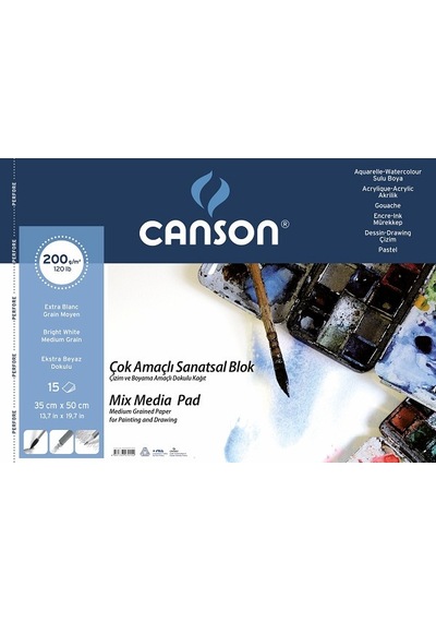 Canson 1557 Resim Blok 200Gr 35X50 15Yp