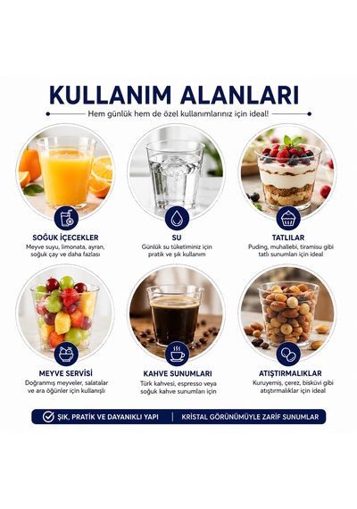 Kristal Plastik Bardak 180-200 Cc 50 Adet Şeffaf Sert Tek Kullanımlık Bardak Su Meşrubat Içecek Servis Bardağı