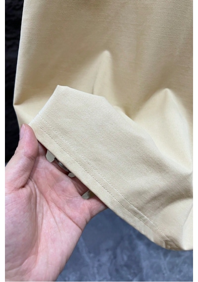 Erkek %100 Organik Pamuklu Kalın Dokulu Comfort Fit Bisiklet Yakalı T-shirt Bej