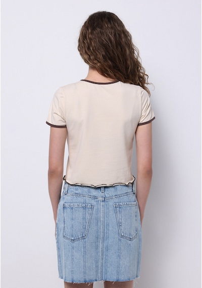 Colin's Colins Slim Fit Yuvarlak Yaka Baskılı Kadın Bej Kısa Kol Tişört Cl1073159 Q1.v2 Lbg Lıght Beıge Açık Bej Colin's Colins Slim Fit Yuvarlak Yaka Baskılı Kadın Bej Kısa Kol Tişört Cl1073159 Q1.v2 Lbg Lıght Beıge Açık Bej