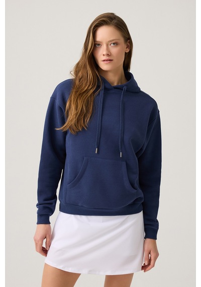Los Ojos Lacivert Geniş Kalıp Kapüşonlu Sweatshirt Hooded Sweat Lacivert Lacivert