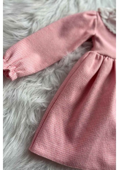 Pembe Triko Kışlık Kız Çocuk Bebek Elbise 001
