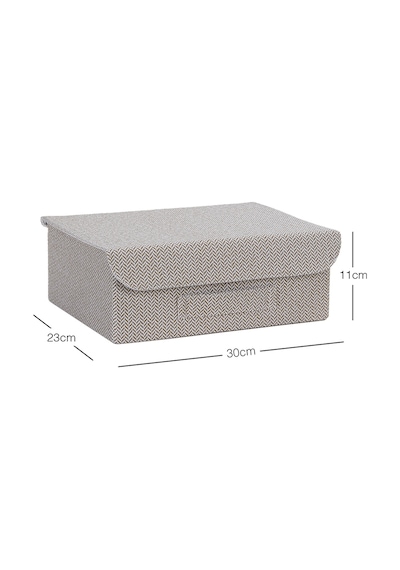 Ocean Home Textile Çekmece İçi Bej Renk Dokulu Kumaş Kapaklı Kutu 30 x 23 x 11 cm