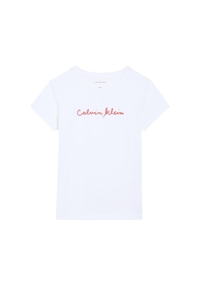 Calvin Klein Kız Çocuk Tişört Lvcksja17g Beyaz
