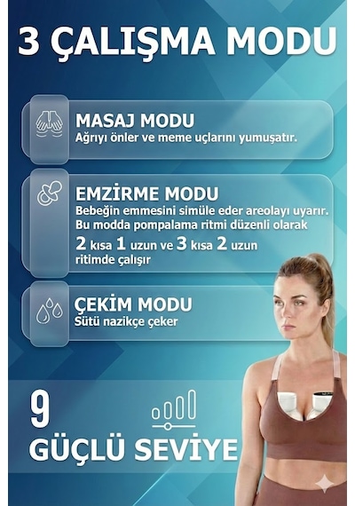 Babyhope MY-376 Göğüs Pompası Şarjlı Giyilebilir Elektrikli Sessiz ve Elleri Serbest Kullanım 2 Adet