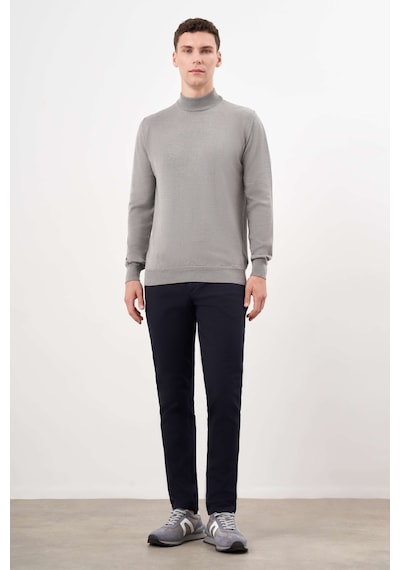 Morven Erkek Gri Basic Yarım Balıkçı Yaka Dynamic Fit Rahat Kesim Triko 25kc017002100 Gri