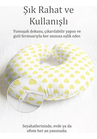 Sarı Kalp Desenli Pamuklu Boyun Yastığı - Pastel Tonlarda Yumuşak Çocuk & Yetişkin Seyahat Yastığı Açık Gün Doğumu Açık Gri Sarı Kalp Desenli Pamuklu Boyun Yastığı - Pastel Tonlarda Yumuşak Çocuk & Yetişkin Seyahat Yastığı Açık Gün Doğumu Açık Gri