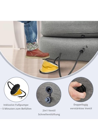 Smashing Çift Kişilik Premium Şişme Kanepe Çok Renkli