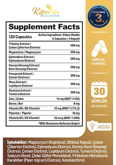 Kiperin Alpha Man | Premium Erkek Formula | 120 Kapsül