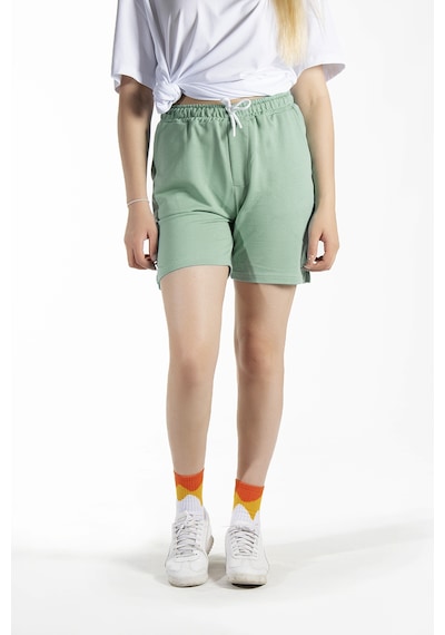 Terapi Men Kadın Mint Yeşili Basic Regular Fit Kısa Örme Bermuda Şort Mint Yeşil