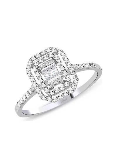 Lilarote 0.05 Ct Modern Tasarım Baget Kare Tektaş Yüzük