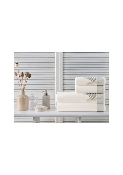 Cotton Bliss Havlu Seti Krem-yeşil Yeşil/krem