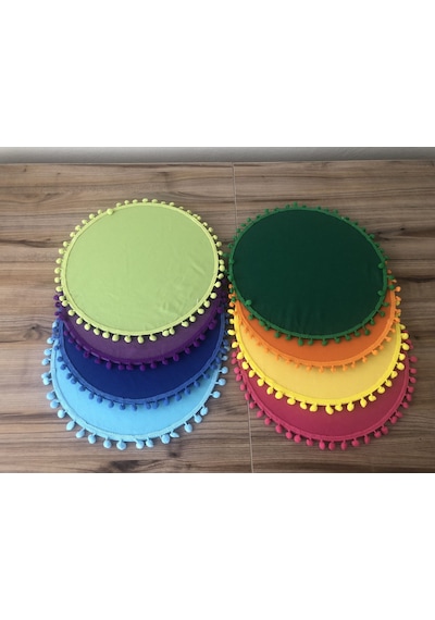 Karışık Renkli Ponponlu Supla 33 Cm Mdf Dahil 8 Adet Çok Renkli