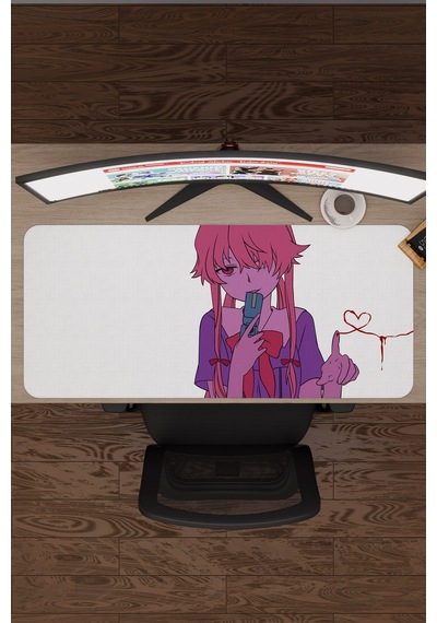 Mirai Nikki Anime V5 - 90x40 Xxl Gaming Kauçuk Kaymaz Taban Mouse Pad Fare Altlığı
