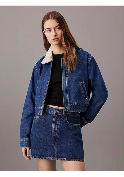 Calvin Klein Denım Zıp Jacket She, 1a4 Lacivert Kadın Kot Ceket