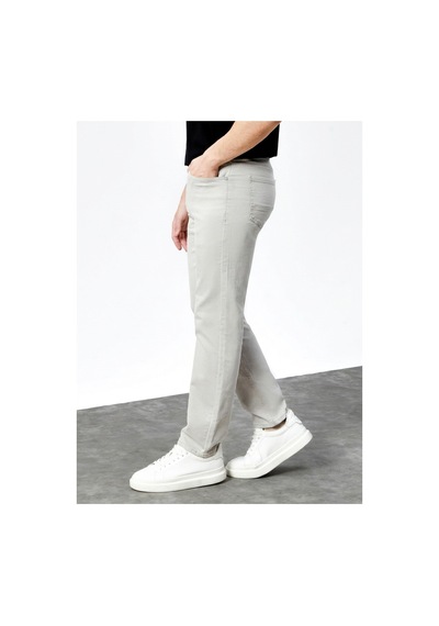 HLT Jeans Erkek Taş Rengi Regular Fit Likralı Boru Paça Rahat Kesim Jean Kot Pantolon Hlthe001918 Gri