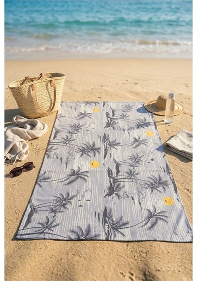 Retro Island Gri Plaj Havlusu 70 X 150 Cm Açık Gri - Gri