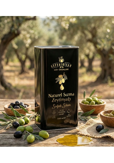 Naturel Sızma Zeytinyağı 5 Lt Soğuk Sıkım Filtresiz